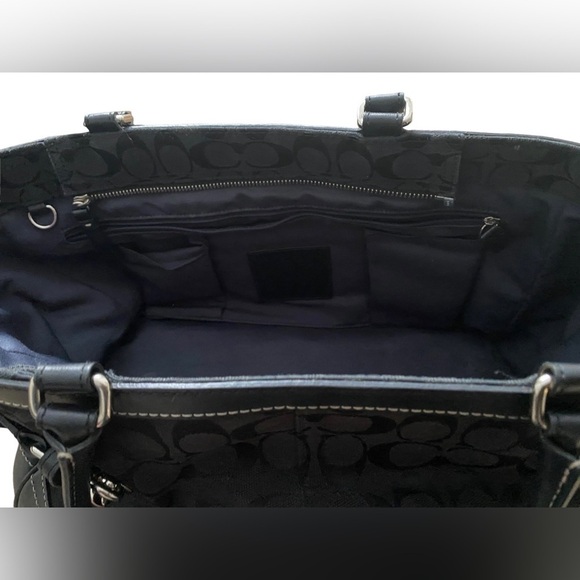 Coach Hampton Carryall Black Signature Canvas Bag - Picture 8 of 9